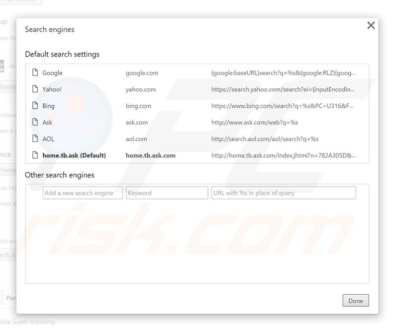 Removing Internet Speed Tracker from Google Chrome default search engine