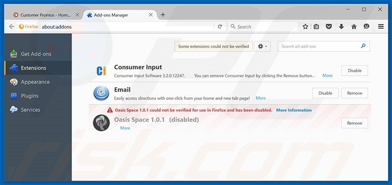 Removing Jazz Spot ads from Mozilla Firefox step 2