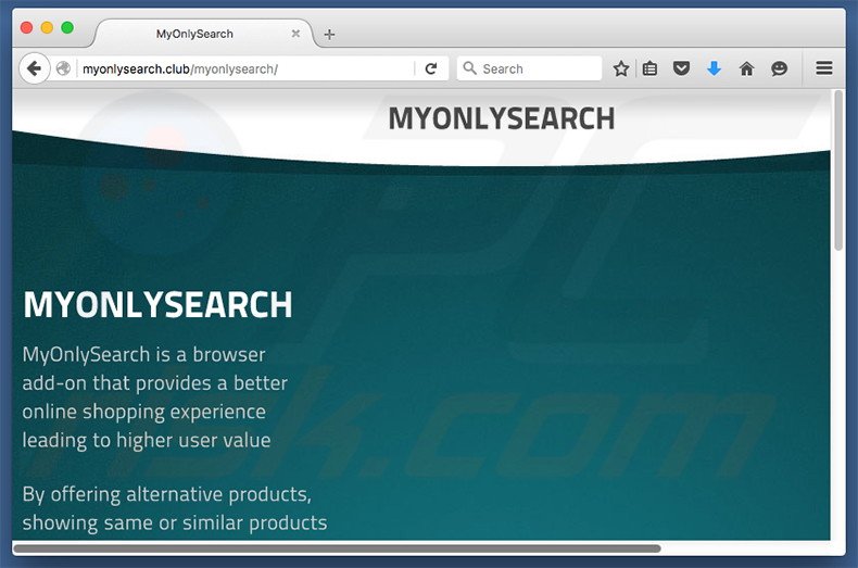 MyOnlySearch adware