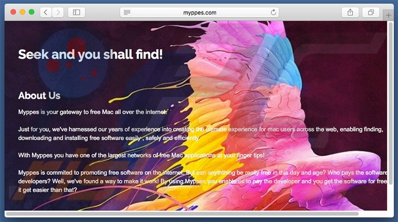 Dubious website used to promote search.myppes.com