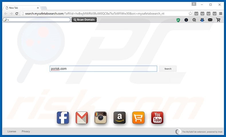 search.mysafetabsearch.com browser hijacker