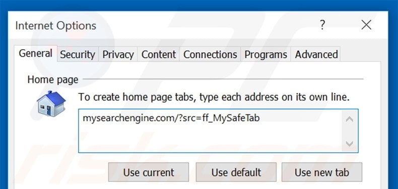 Removing mysearchengine.info from Internet Explorer homepage