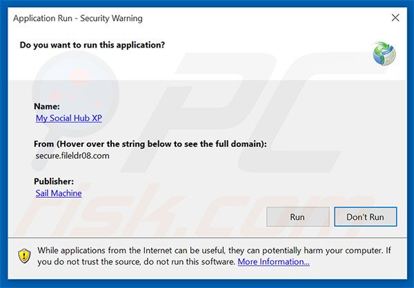 Official My Social Hub XP browser hijacker installation setup