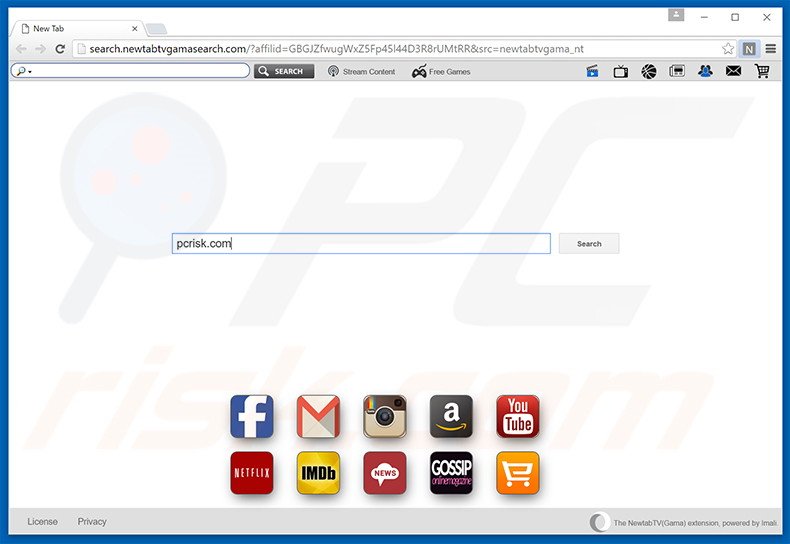 search.newtabtvgamasearch.com browser hijacker
