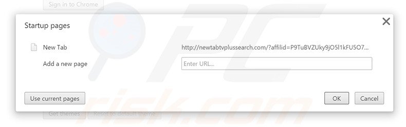 Removing newtabtvplussearch.com from Google Chrome homepage