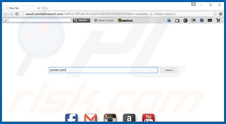 newtabtvplussearch.com browser hijacker