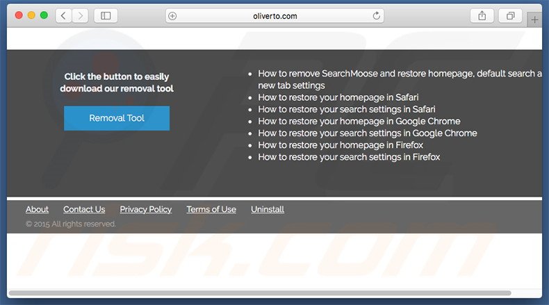 Dubious website used to promote search.oliverto.com