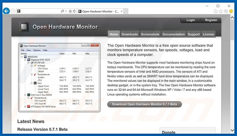 Open Hardware Monitor adware