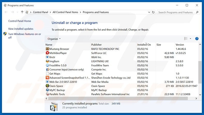 Pass and Play adware uninstall via Control Panel