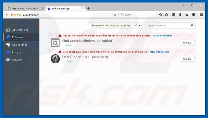 Removing Pass To Post ads from Mozilla Firefox step 2