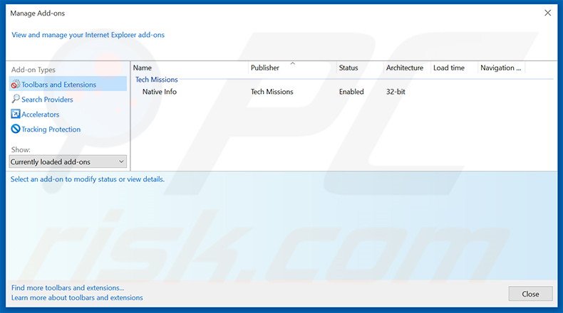 Removing pico-search.com related Internet Explorer extensions