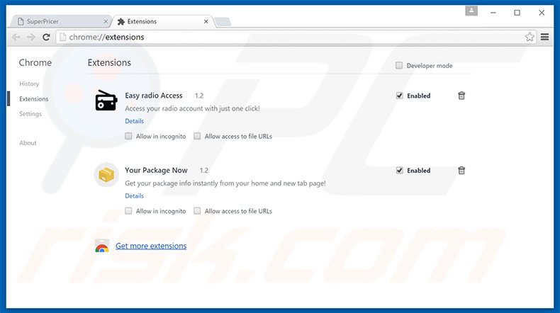 Removing Pop Bubbles ads from Google Chrome step 2
