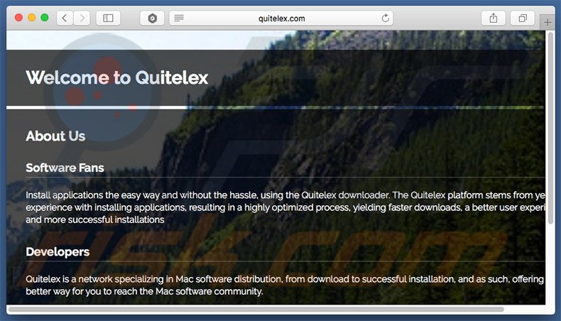 Dubious website used to promote search.quitelex.com