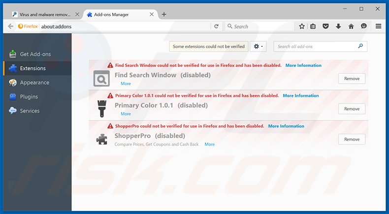 Removing safestsearches.com ads from Mozilla Firefox step 2