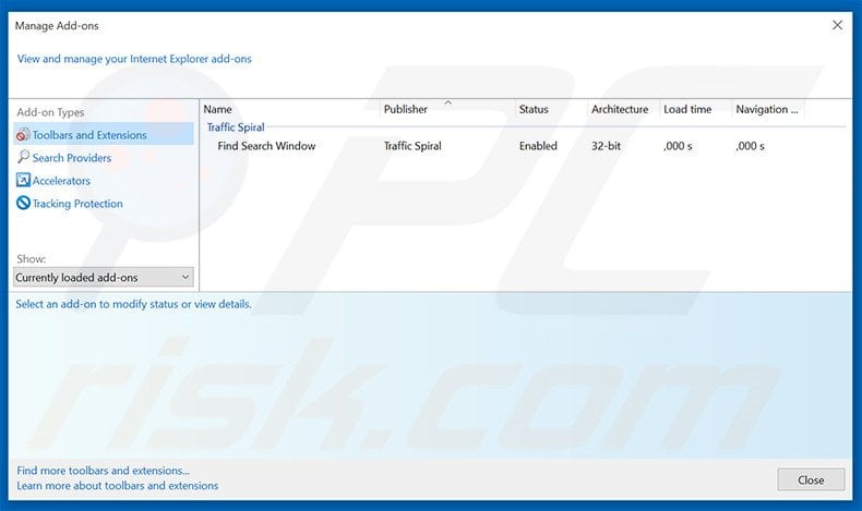 Removing search.searchandstreamtv.com related Internet Explorer extensions