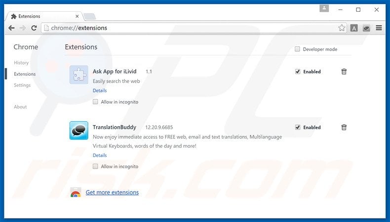 Removing TranslationBuddy related Google Chrome extensions
