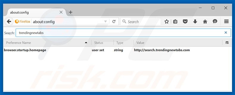 Removing search.trendingnewtabs.com from Mozilla Firefox default search engine