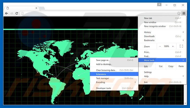 Removing WindowPolicies  ads from Google Chrome step 1