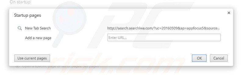 Removing search.searchlwa.com from Google Chrome homepage