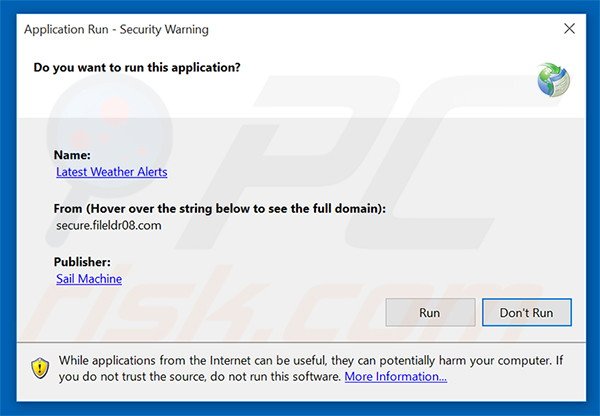 Official Latest Weather Alerts browser hijacker installation setup