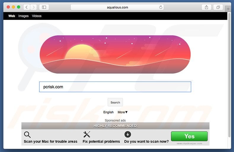 aqualious.com browser hijacker on a Mac computer