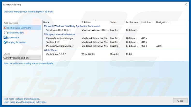 Removing ArcadeIsle ads from Internet Explorer step 2