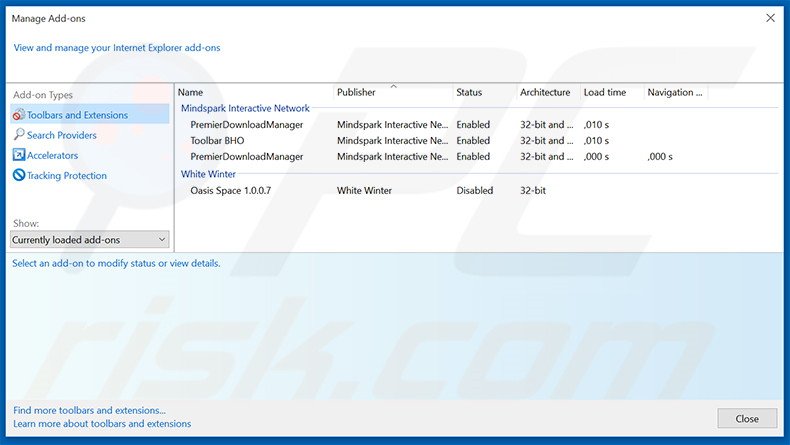 Removing ArcadeRoyal ads from Internet Explorer step 2
