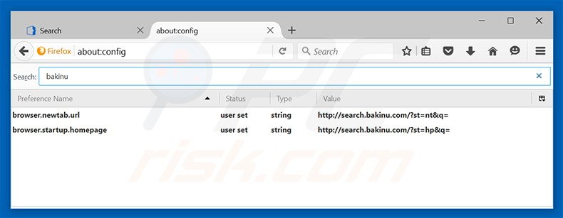 Removing Bakinu from Mozilla Firefox default search engine