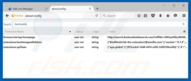 Removing search.bestmediatabsearch.com from Mozilla Firefox default search engine