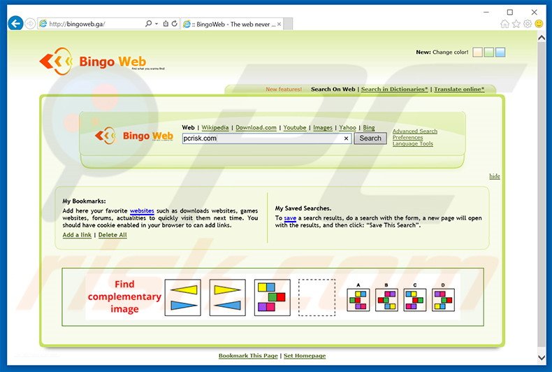 bingoweb.ga browser hijacker
