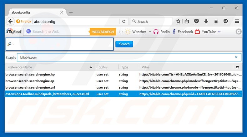 Removing bitable.com from Mozilla Firefox default search engine