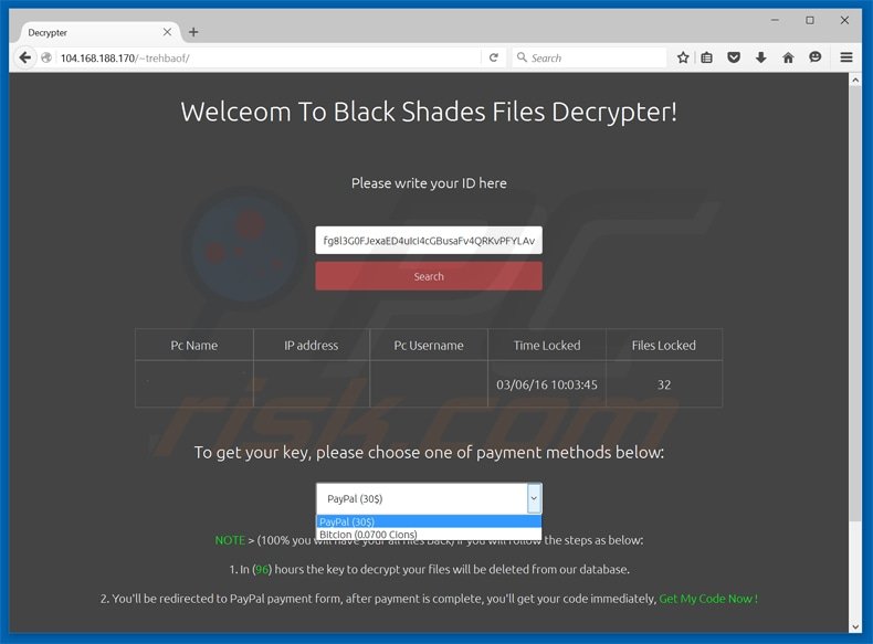 black shades decrypter website