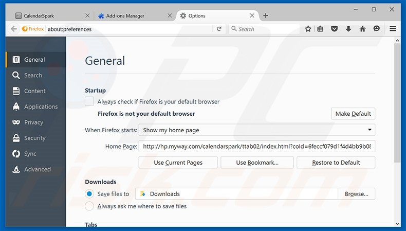 Removing hp.myway.com from Mozilla Firefox homepage