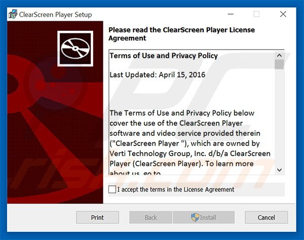 Official ClearScreen Player installation setup