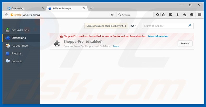 Removing EasyHotspot ads from Mozilla Firefox step 2