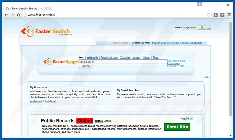 fast-search.tk browser hijacker