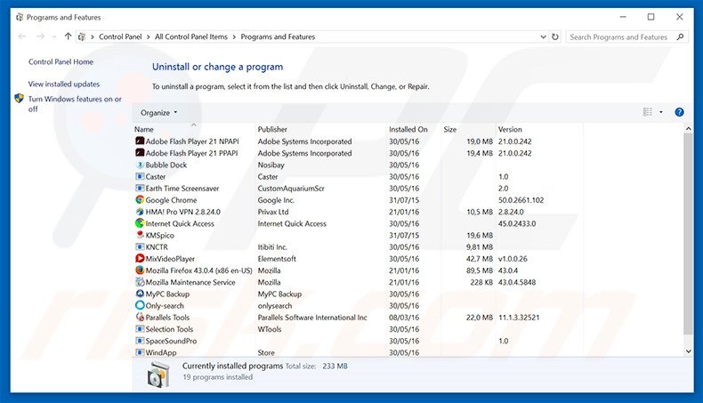 GamesLagoon adware uninstall via Control Panel