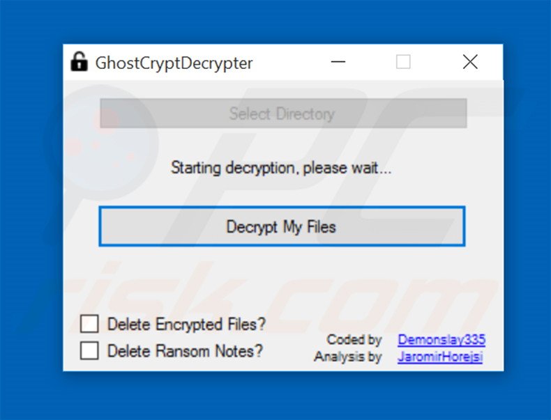 GhostCrypt decryption step 2
