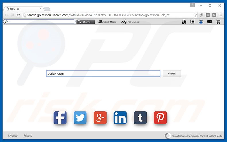 search.greatsocialsearch.com browser hijacker