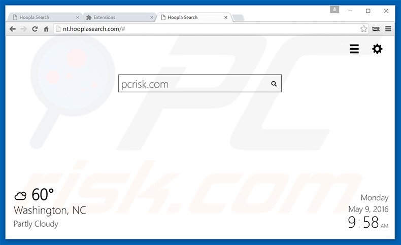 HooplaSearch adware causing unwanted redirects