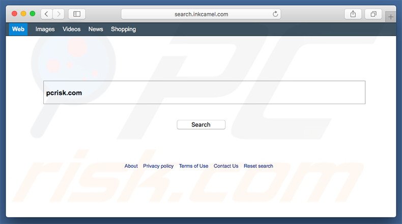 search.inkcamel.com browser hijacker on a Mac computer