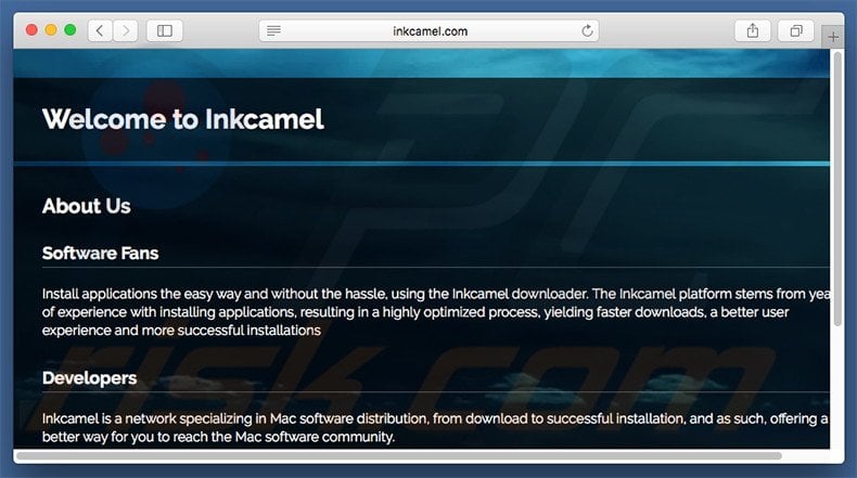 Dubious website used to promote search.inkcamel.com