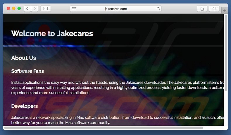 Dubious website used to promote search.jakecares.com