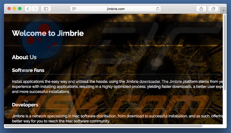 Dubious website used to promote search.jimbrie.com