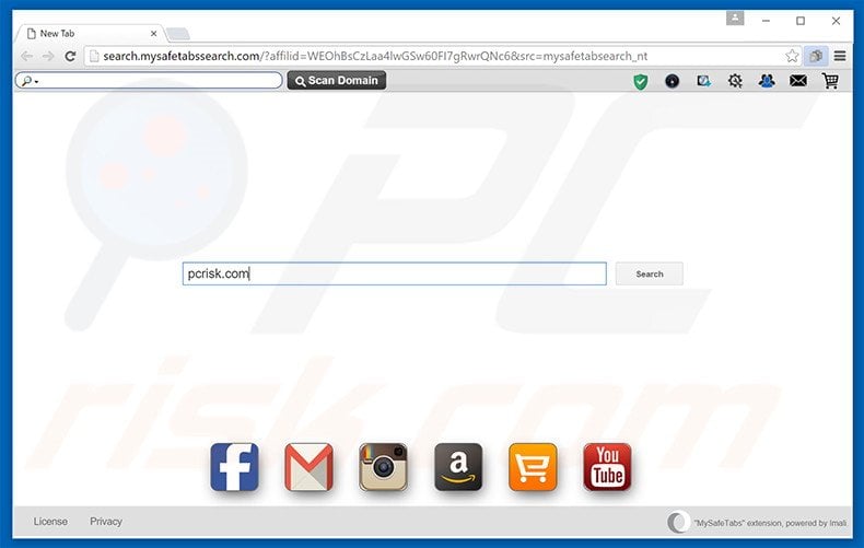 search.mysafetabssearch.com browser hijacker