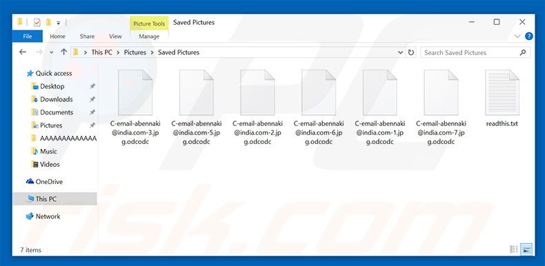 Files encrypted by Odcodc