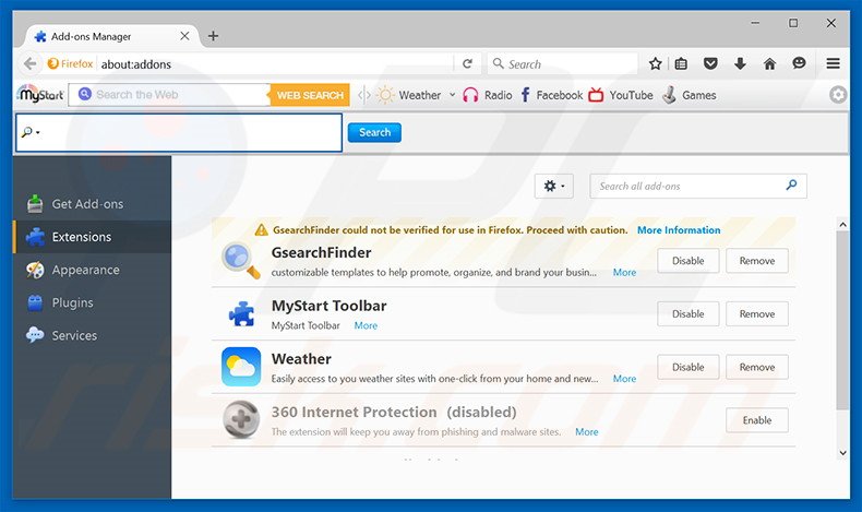 Removing [random letters] ads from Mozilla Firefox step 2