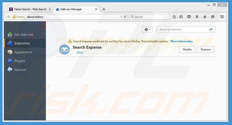 Removing Search Expanse ads from Mozilla Firefox step 2