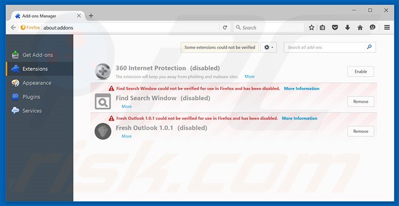 Removing searchhub.info related Mozilla Firefox extensions