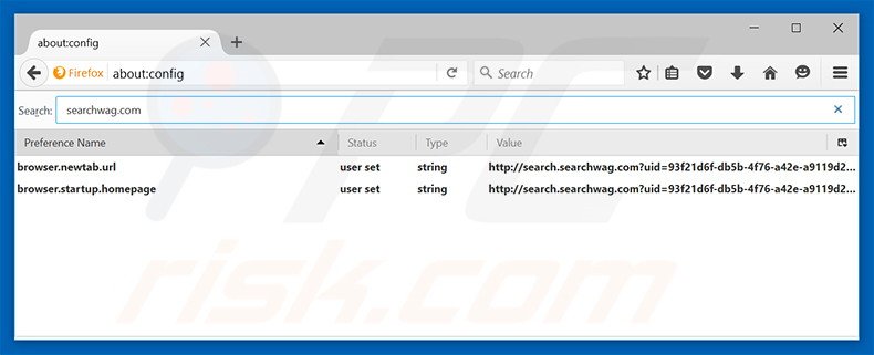 Removing search.searchwag.com from Mozilla Firefox default search engine